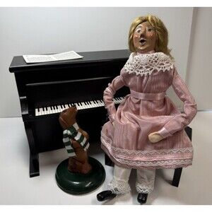 Vintage Byers Choice 1995 Nutcracker Series Louise W/Piano & 1992 Singing Dog